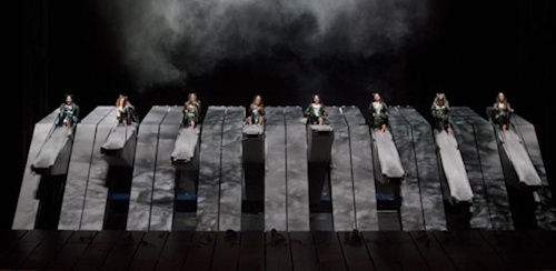 eight mezzo-sopranos belt out Ride of the Valkyries while riding “The
Machine”